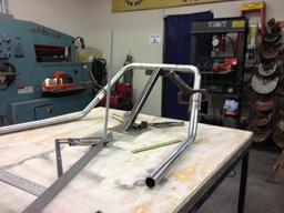 The windvane bracket ready for install at the shop.