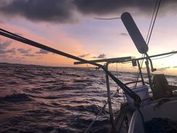 Dawn at sea.