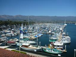 Santa Barbara harbor view from top of Maritime Museum