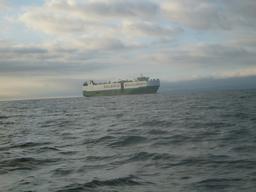 Big ship going North in the Santa Barbara Channel at about 7am.