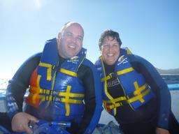 Chris and Carolyn having fun after snorkeling.
