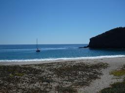 Crazy Love at her very own private beach on Santa Cruz Island