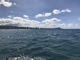 Diamond Head & Waikiki on our way out of Ke'ehi Lagoon.