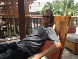 Dave lounging at the Royal Hawaiian along Waikiki.