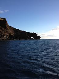 Sea arch looking out from Kalama Nui.