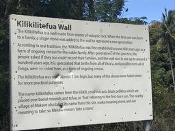 Kilikilitefua rock wall.