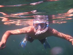 That's me snorkeling in Santa Maria Cove.